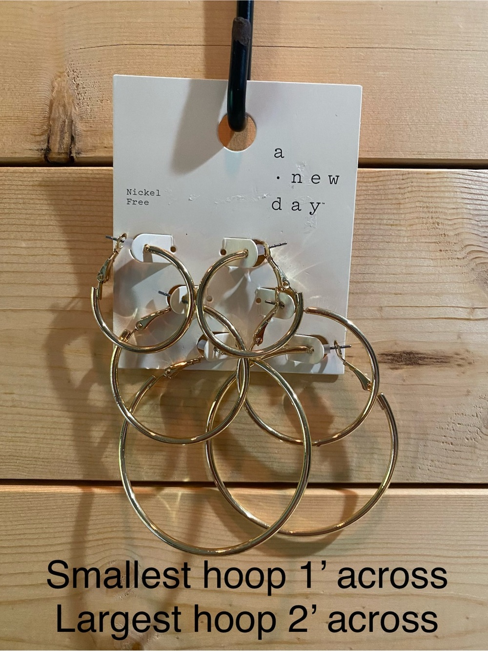 a new day Gold Graduated Hoop Earring Set